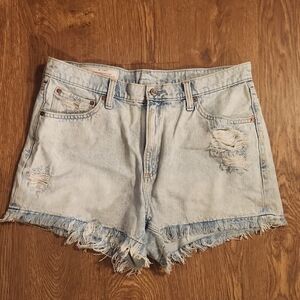 GAP Light Wash Frayed Denim Shorts